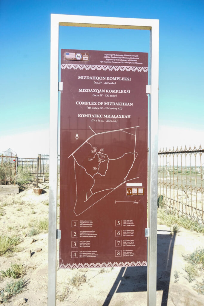 Sign at the Necropolis site showing the various things you can see