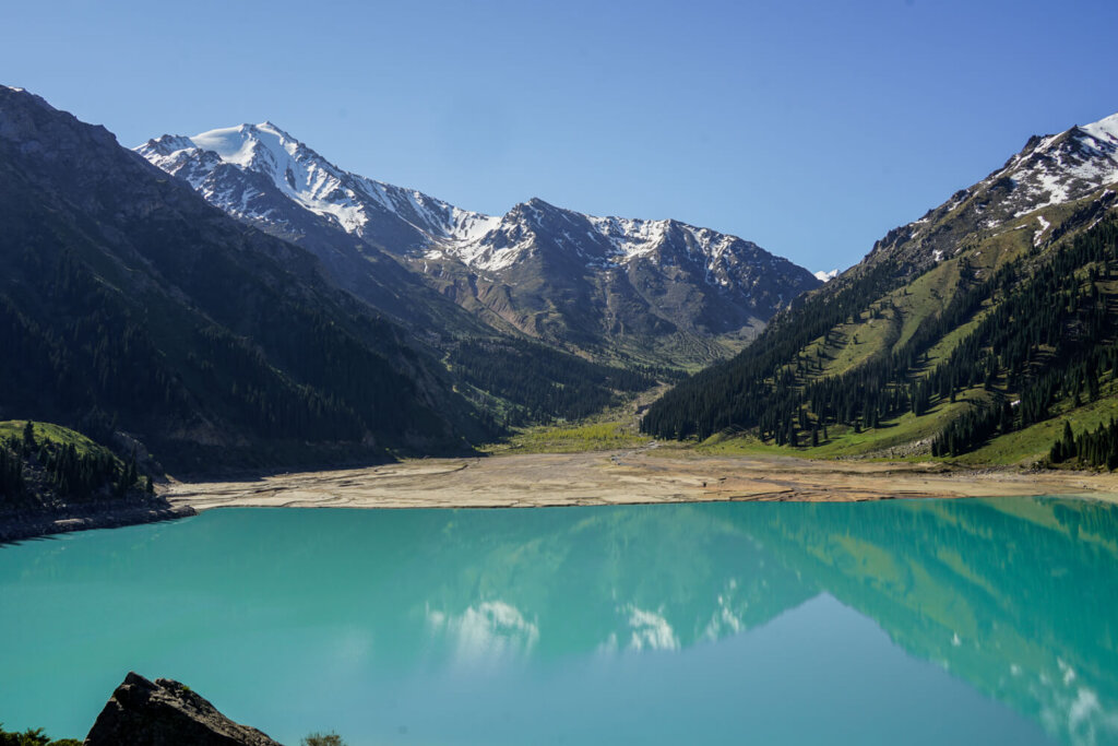 Big Almaty Lake with reflections