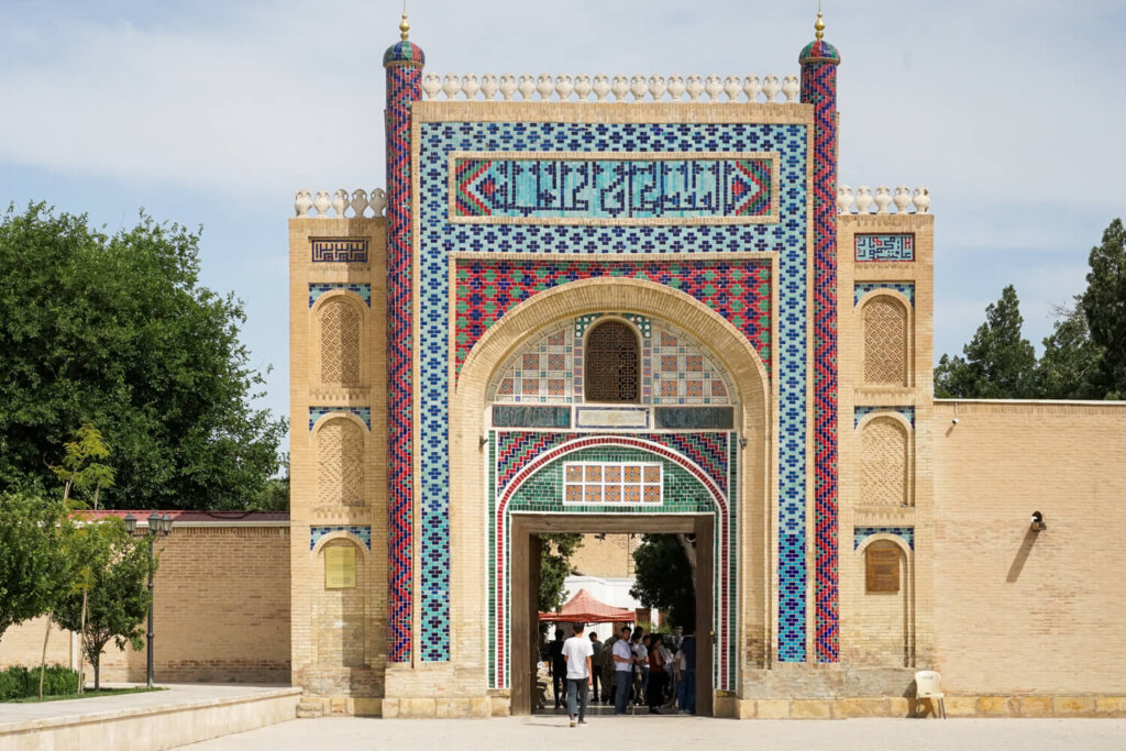Detailed gate allowing entry to the Bukhara summer palace of Sitorai Mokhi Khosa