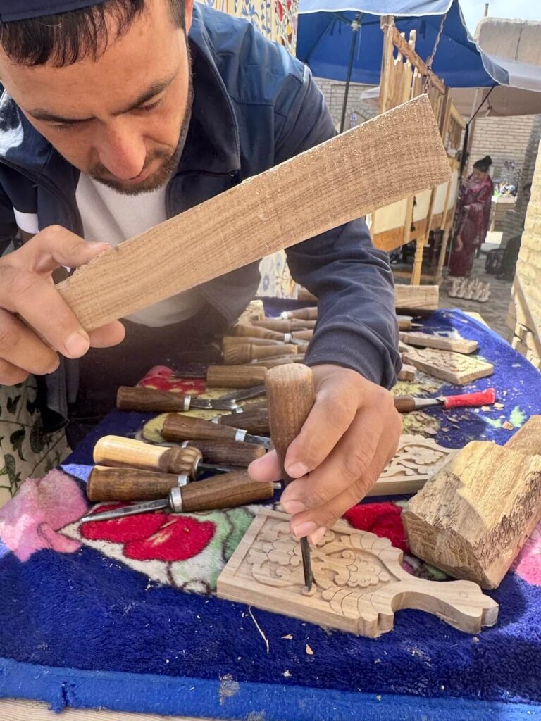 Umid helping us with our crafts