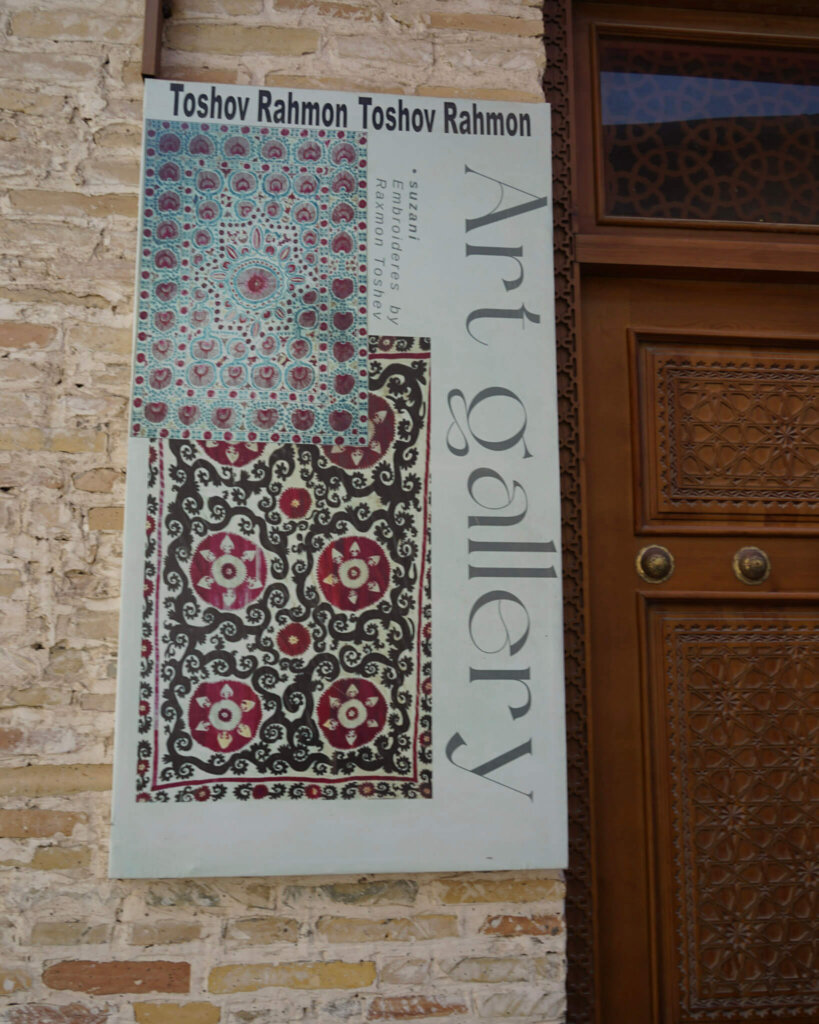 Sign for the suzani art gallery