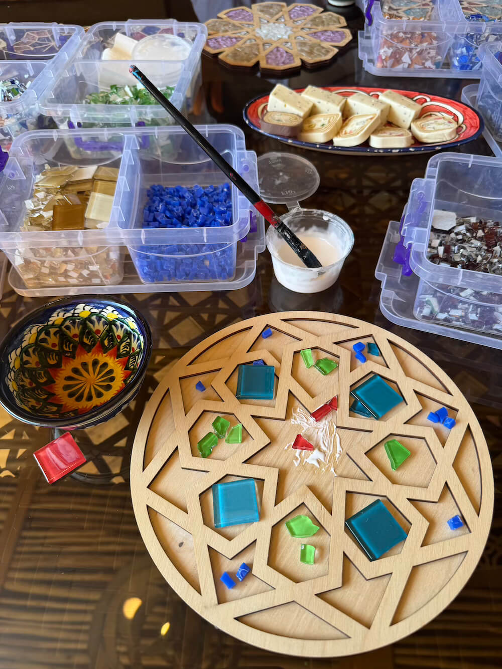 Uzbek tea and sweets alongside our craft workshop