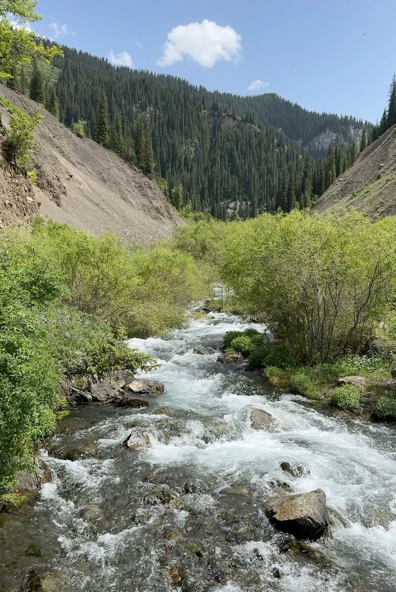 A river you pass as you make your way to Kaindy Lake from the parking area